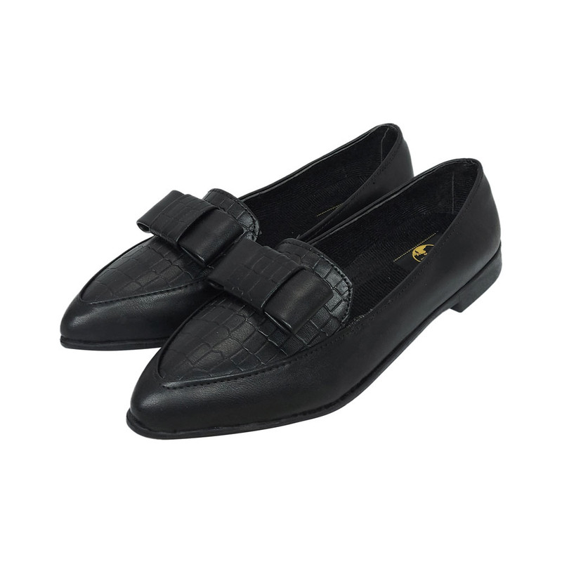 کفش زنانه سیی مدل پوست ماری پاپیونی کد 2034.1