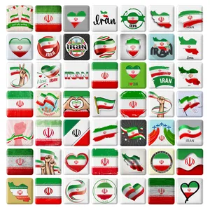 مگنت خندالو طرح پرچم ایران Iran مدل مربعی کد 60 مجموعه 49 عددی