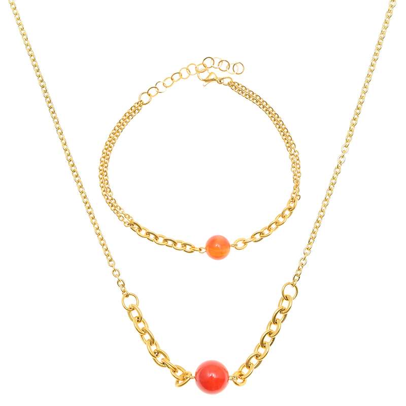 نیم ست زنانه دلنار گالری مدل سنگ جید O