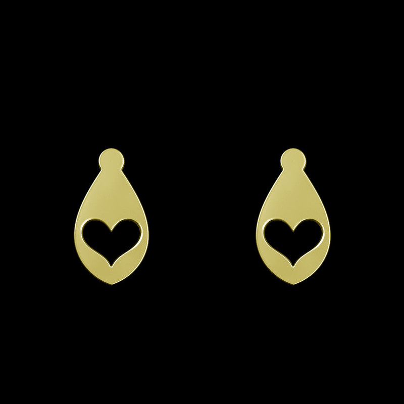 گوشواره طلا 18 عیار زنانه مدوپد مدل قلب کد GA1-12401