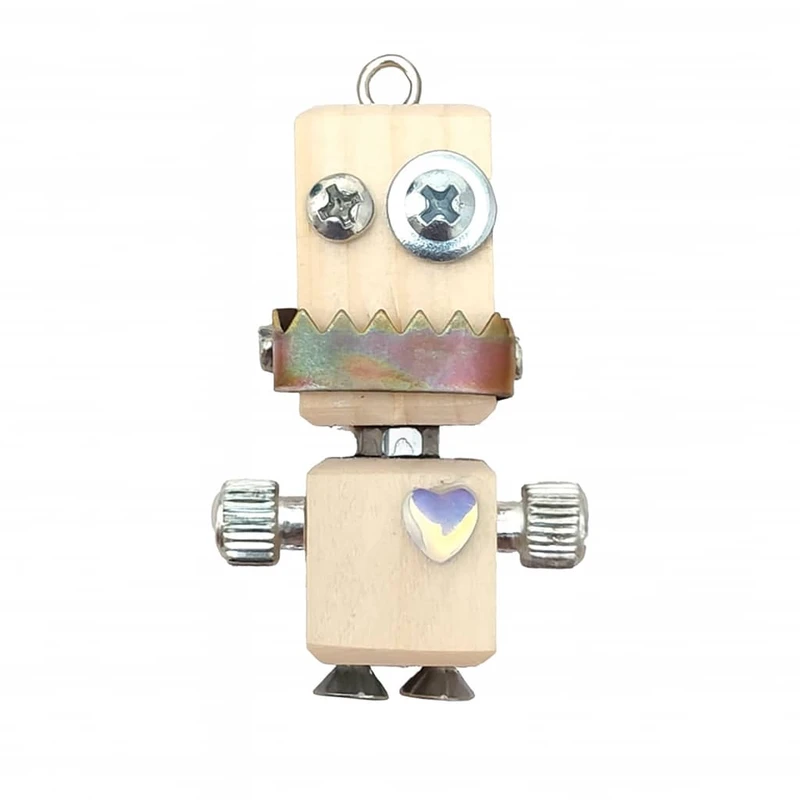 جاکلیدی دستی چوبی هنرانه مدل رباتی کد 11