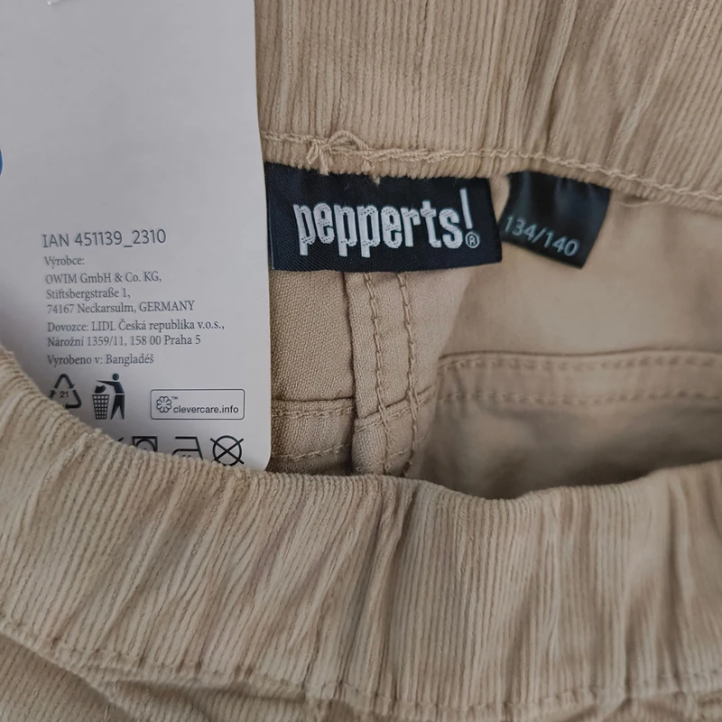 عکس شماره 2 : شلوار راسته دخترانه پیپرتس مدل مخمل کبریتی کد 20329253