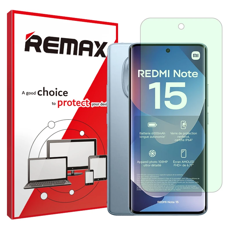 محافظ صفحه نمایش حفاظت از نور سبز ریمکس مدل Eye Care مناسب برای گوشی موبایل شیائومی Redmi Note 15 4G