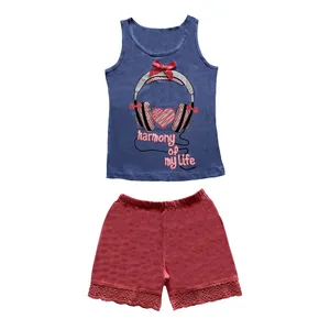 ست تاپ و شلوارک دخترانه اوزکان مدل 40774