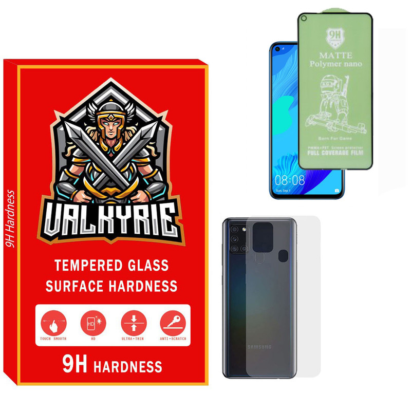 محافظ صفحه نمایش سرامیکی والکری مدل CRBKV_01 مناسب برای گوشی موبایل سامسونگ Galaxy A21s به همراه محافظ پشت گوشی