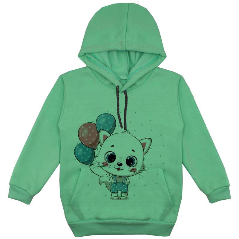 هودی دخترانه امتک مدل گربه F98 رنگ سبز