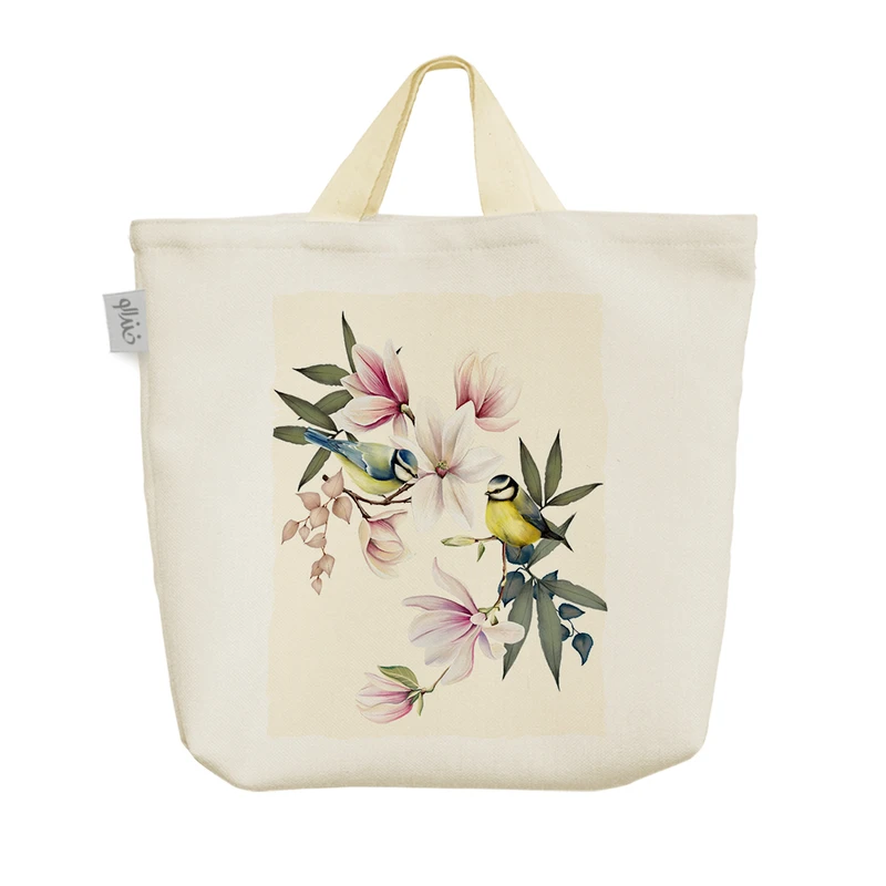 ساک خرید خندالو مدل گل و مرغ کد H1750