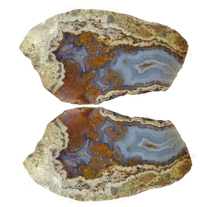 سنگ راف عقیق مدل شجر پاییزی کد 190M مجموعه 2 عددی