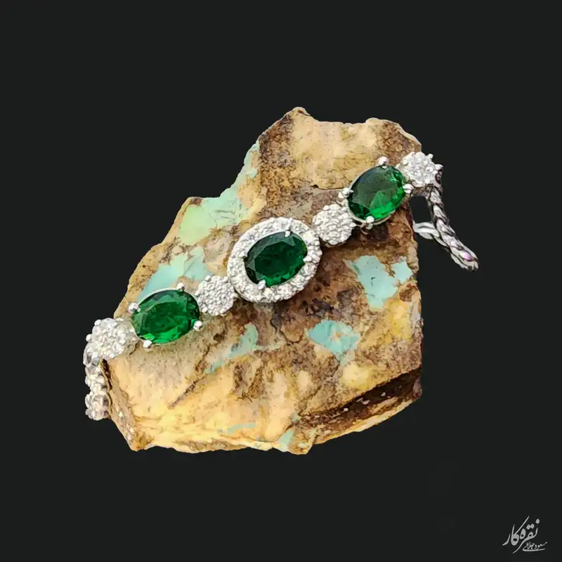 دستبند نقره زنانه مسعود جلالی نقره کار مدل 30601