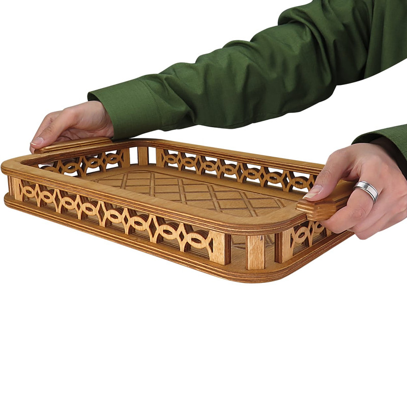 سینی مدل دسته دار چوبی کد 02 RK