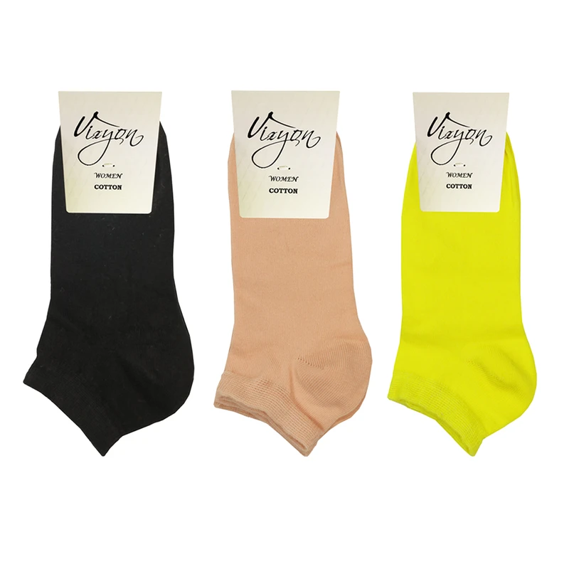 جوراب ساق کوتاه زنانه ویزیون کد VFS302.3Z7 بسته 3 عددی