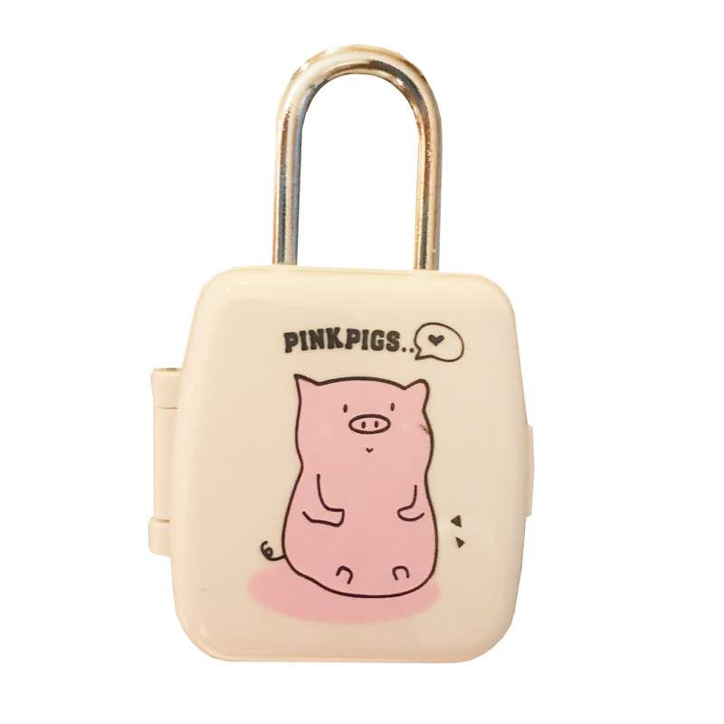 قفل آویز  طرح چمدان مدل رمز دار PINK PIG