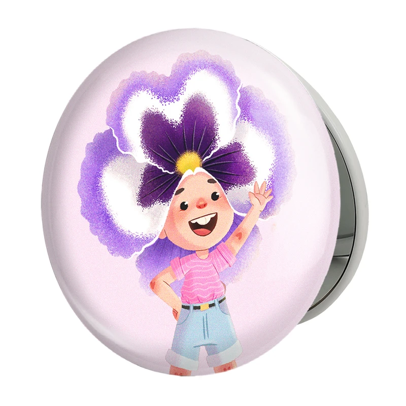 آینه جیبی خندالو طرح دخترانه فانتزی مدل تاشو کد 25724 