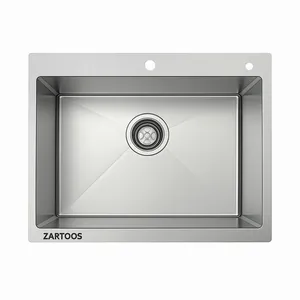 سینک ظرفشویی استیل توکار یک لگنه زرتوس مدل 846