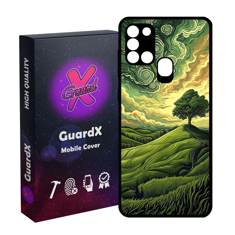 کاور گارد ایکس طرح دشت سبز مدل  Glass10790 مناسب برای گوشی موبایل سامسونگ Galaxy A21s