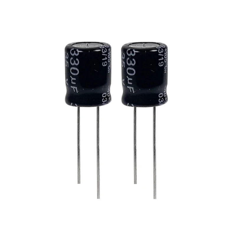 خازن الکترولیتی 330 میکروفاراد 35 ولت مدل YADIKE0210CE330u35VDN2 بسته 2 عددی