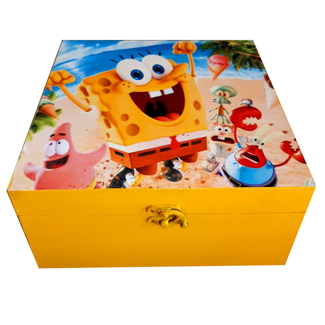 جعبه اسباب بازی کودک مدل کارتونی طرح باب اسفنجی کد BB01