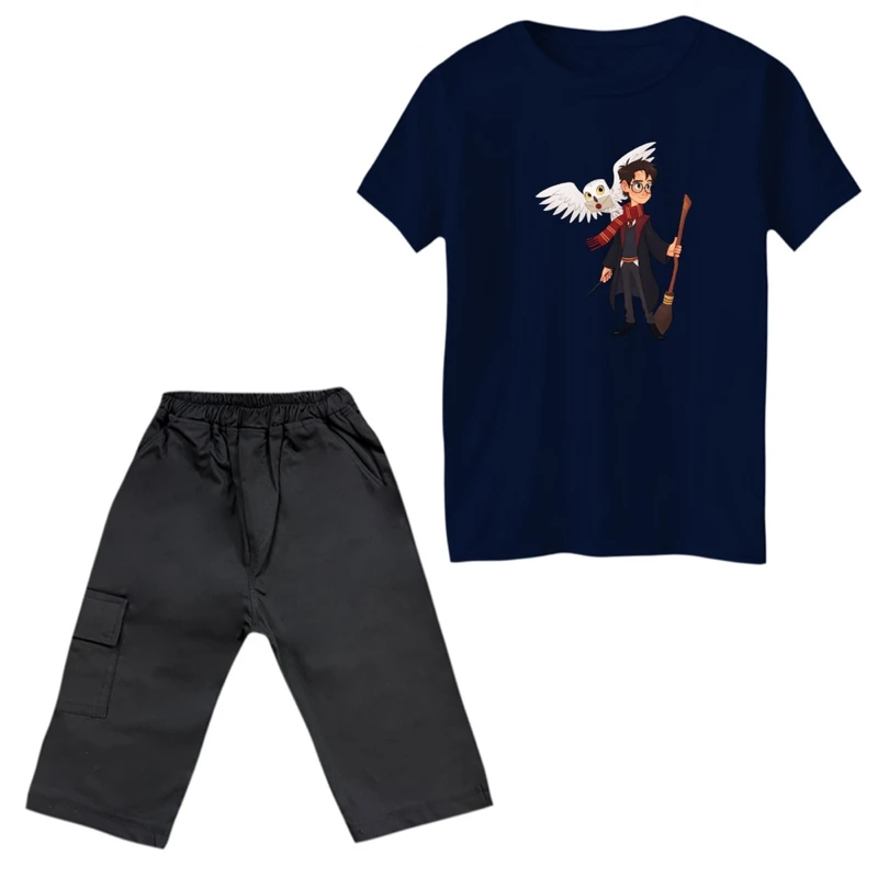 ست تی‌شرت و شلوارک پسرانه مدل هری پاتر کد 6