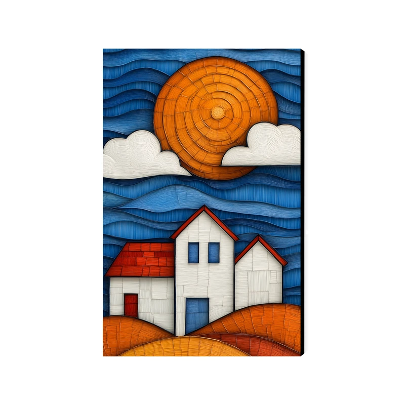 تابلو شاسی عرش مدل فانتزی هنری نقاشی خونه کد As4667