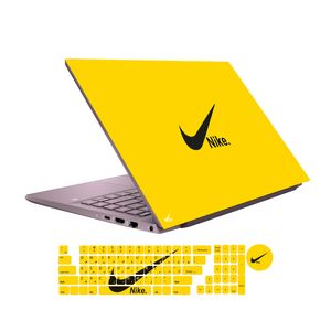 نقد و بررسی استیکر لپ تاپ گراسیپا طرح نایک زرد مناسب برای لپ تاپ 15 اینچی به همراه برچسب حروف فارسی کیبورد توسط خریداران