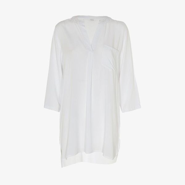 مانتو زنانه مدل نخی ساحلی رنگ سفید