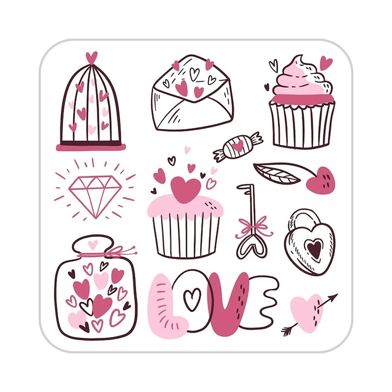 زیر لیوانی کاکتی طرح عاشقانه مدل mp37254