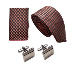 ست کراوات و دستمال جیب و دکمه سردست مردانه مدل  SERGIO کد 09