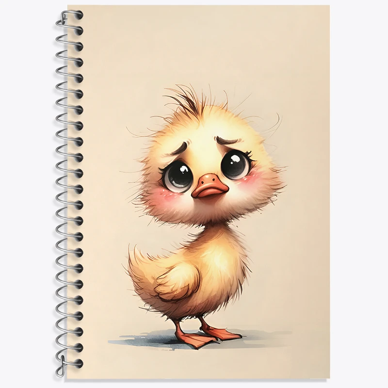 دفتر زبان 50 برگ خندالو مدل سه خط طرح جوجه اردک ناراحت کد N5504