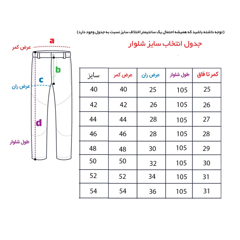 شلوار مردانه مدل راسته