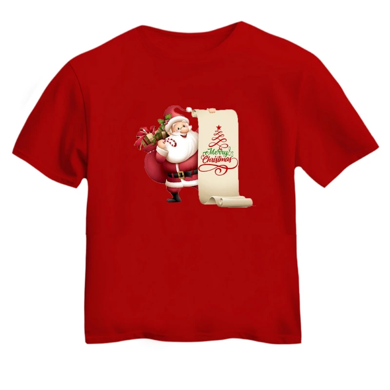 تی شرت آستین کوتاه بچگانه مدل بابانوئل کریسمس کد 8