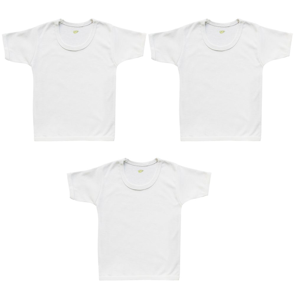 تی شرت آستین کوتاه نوزادی کارانس مدل BBTS-01 بسته 3 عددی