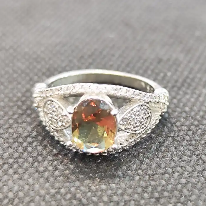 انگشتر نقره زنانه مدل سنگ الکساندریت کد 544