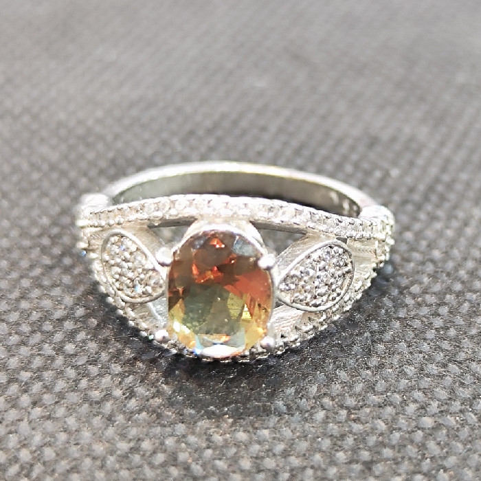 انگشتر نقره زنانه مدل سنگ الکساندریت کد 544