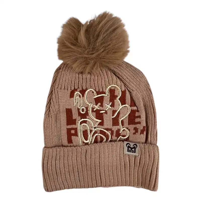 ست کلاه و شال گردن بافتنی بچگانه مدل تدی گنگ 193