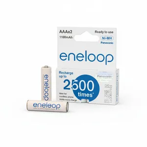 باتری نیم قلمی قابل شارژ تلفن بی سیم پاناسونیک مدل AAA با ظرفیت 1100 میلی آمپرساعت