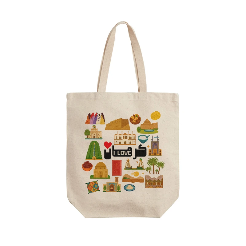 ساک خرید ترمه طراحان ایده مدل نمادهای شهر کرمان کد map1806 - L