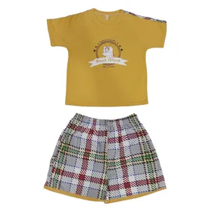 ست تی شرت آستین کوتاه و شلوارک زنانه مدل گربه