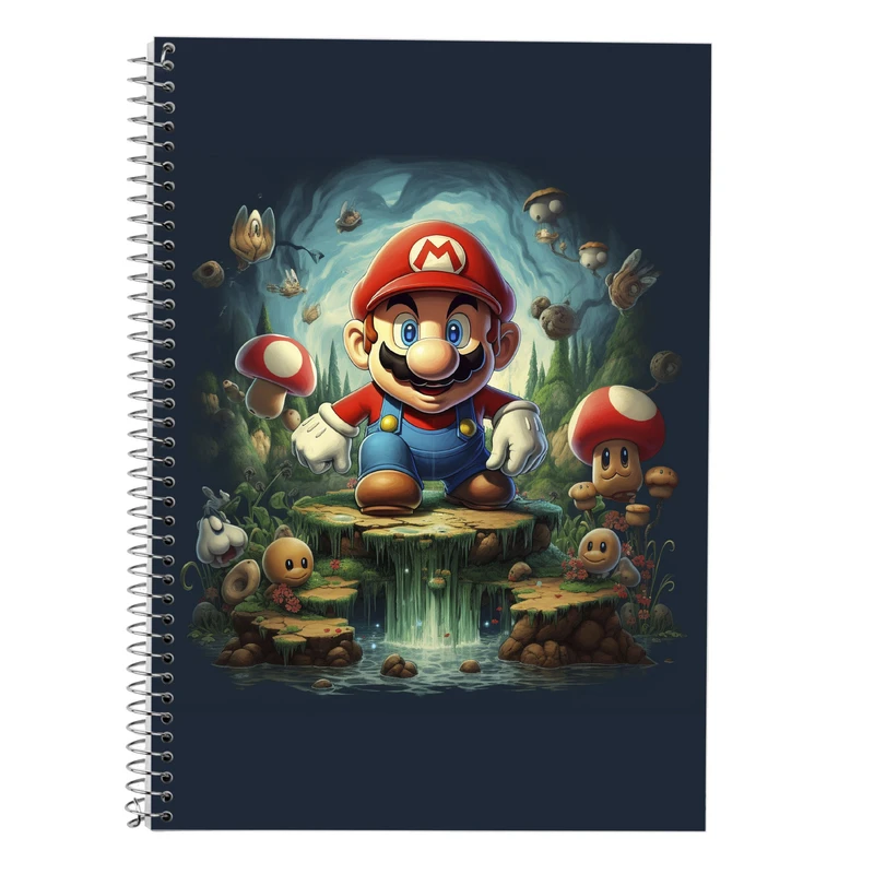 دفتر زبان 50 برگ مدوپد مدل سه خط طرح سوپرماریو super mario کد DF2796