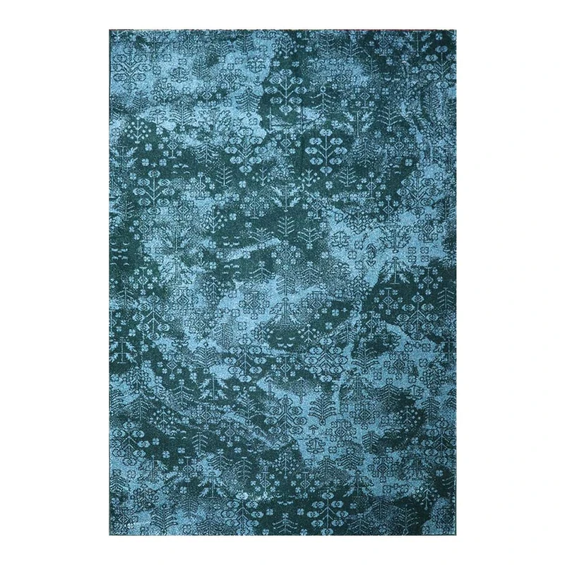 فرش ماشینی 320 شانه زمینه سرمه‌ای حاشیه سرمه‌ای مدل شاهسون کد SH-B057-9073