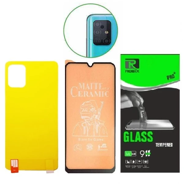 محافظ صفحه نمایش مات وپشت گوشی روبیکس مدل CR-A51مناسب برای گوشی موبایل سامسونگ Galaxy A51 به همراه محافظ لنز دوربین