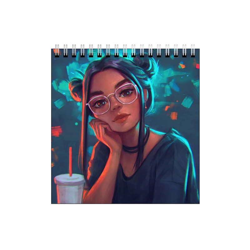 دفتر طراحی طرح دختر عینکی در کافه کد 6779014