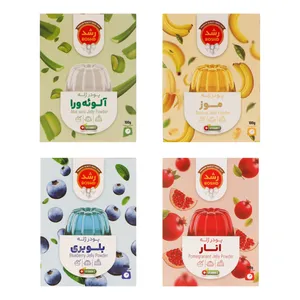 پودر ژله با طعم بلوبری موز آلوئه ورا انار رشد - 100 گرم بسته 4 عددی 