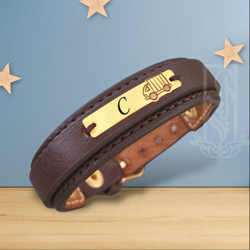 دستبند طلا 18 عیار بچگانه لیردا مدل حرف C کد 72600