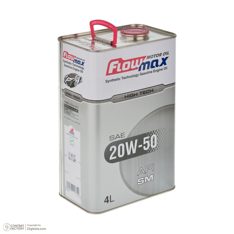 روغن موتور خودرو بنزینی فلومکس مدل 001 SM 20W-50 حجم 4 لیتر