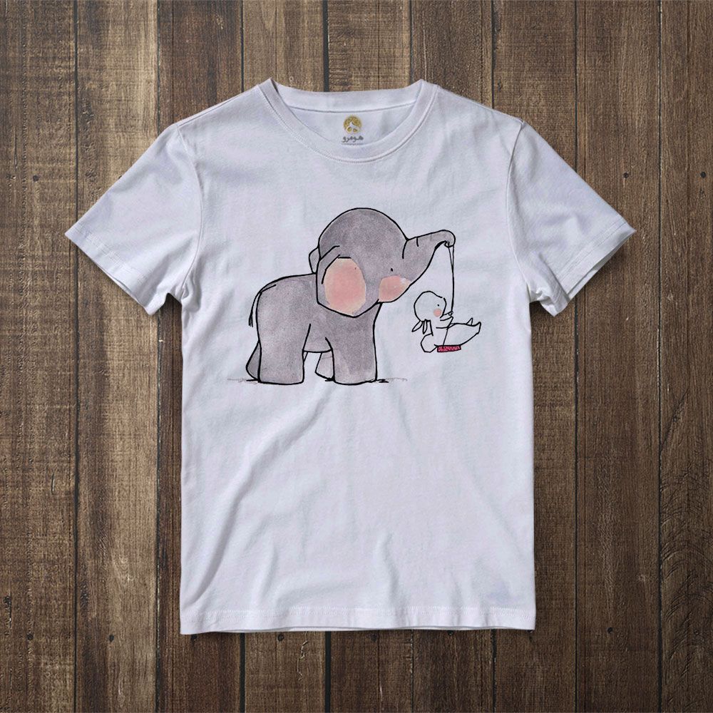 تی شرت آستین کوتاه زنانه هومرو مدل TW082 طرح فیل -  - 4