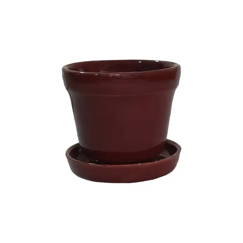 گلدان سفالی کد 4 به همراه زیر گلدانی