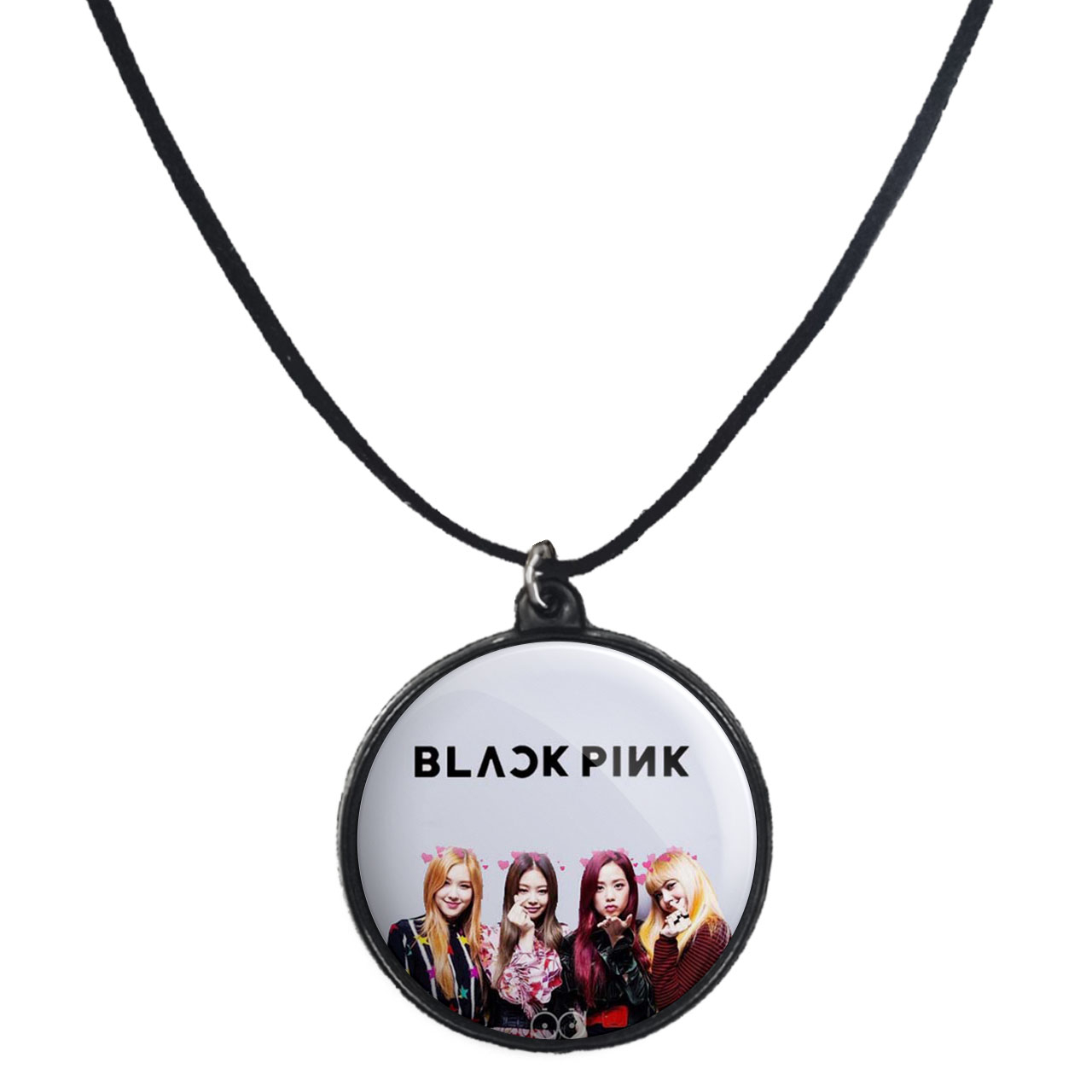 گردنبند پرمانه طرح بلک پینک کد pmb.774 مدل دو طرفه