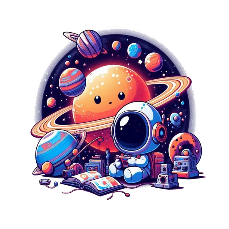 استیکر پارچه و لباس پاد آفرین مدل اسپرت طرح فضانورد درسخون کد 020