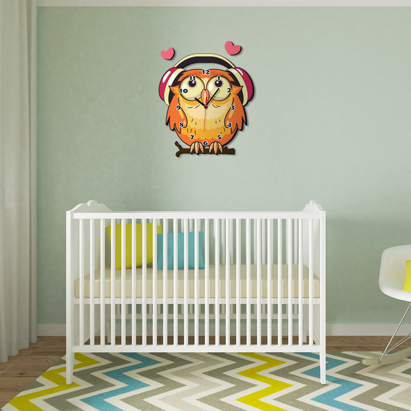 ساعت دیواری کودک باروچین طرح جغد کد 43