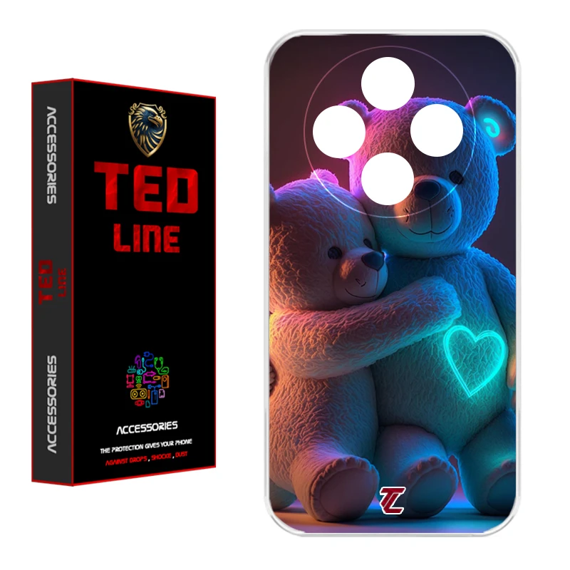 کاور تد لاین طرح خرس عاشق کد 1112 مناسب برای گوشی موبایل شیائومی Redmi 14C / Poco C75